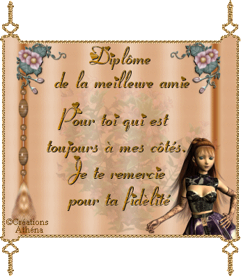diplôme de meilleure amie